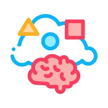 Dementia brain figures icon vector outline illustration 스톡 일러스트