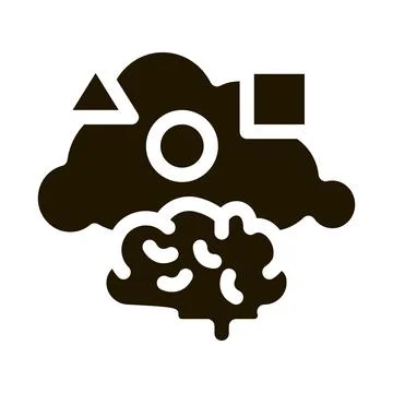 Dementia brain figures icon Vector Glyph Illustration 스톡 일러스트