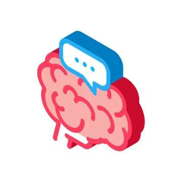 Dementia brain isometric icon vector illustration 스톡 일러스트