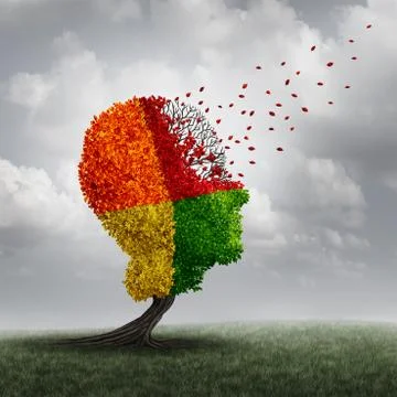 Dementia Brain Loss Stock Illustration