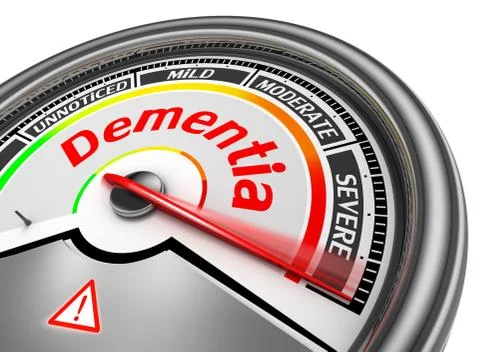 Dementia level conceptual meter indicate alarm Stock Illustration