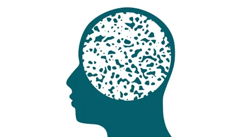Dementia, memory loss, amnesia concept. Brain damage, cognitive disfunction Stock Footage 321916512