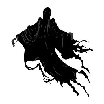 Dementor. Scary ghost. Vector illustration in flat cartoon style. Illustrazione stock