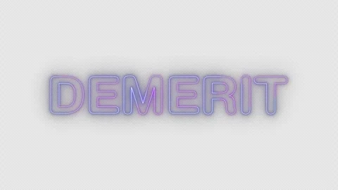 Demerit neon effects, text animation on transparent background Stock Footage 303499811