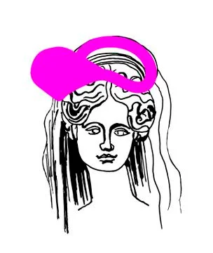 Demeter vector marble head. Work of art of ancient Greece era. Stock Illustration