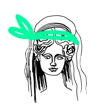 Demeter vector marble head. Work of art of ancient Greece era. Stock Illustration