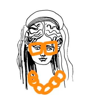 Demeter vector marble head. Work of art of ancient Greece era. Stock Illustration