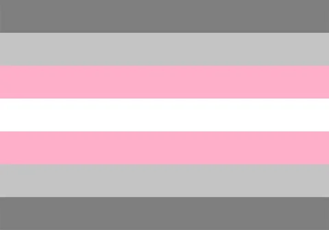 Demigirl Pride Flag, symbolizing individuals who partially identify as girls  Stock Illustration