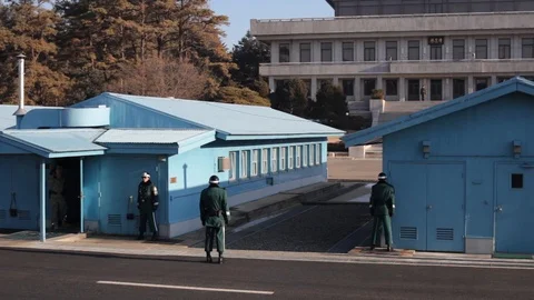 Demilitarized zone (DMZ) between North and South Korea Stock Footage 88511483