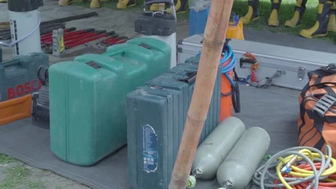 Demo of  Different types of equipment. Stock Footage 138412226