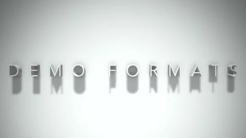 Demo formats 3D title animation white text on a white background Stock Footage 299373592