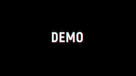 Demo glitch abstract text cinematic title on black background Stock Footage 312414615