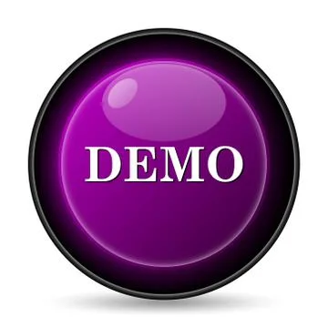 Demo icon. Internet button on white background.. Stock Illustration