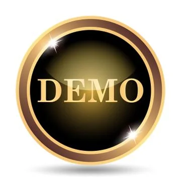 Demo icon. Internet button on white background.. Stock Illustration