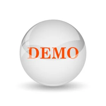 Demo icon. Internet button on white background.. Stock Illustration