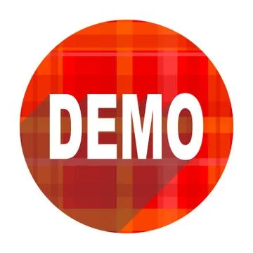 Demo red flat icon isolated. Stock Illustration