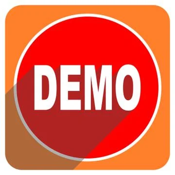 Demo red flat icon isolated. Stock Illustration