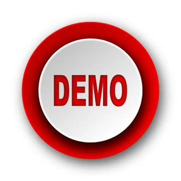 Demo red modern web icon on white background. Stock Illustration