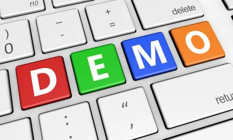 Demo Sign Keyboard Button Stock Illustration