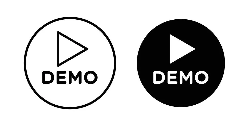 Demo video icon bundle for website design projects Stock Illustration