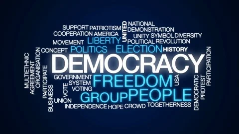 Democracy animated word cloud, text desi... | Stock Video | Pond5