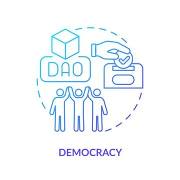 Democracy blue gradient concept icon Stock Illustration