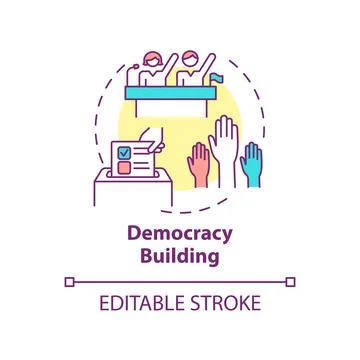 Democracy building concept icon Ilustración de archivo