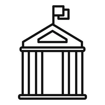 Democracy building icon outline vector. Vote election Illustrazione stock