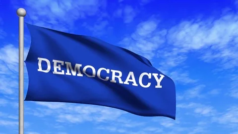Democracy flag loop waving Stock Footage 78888676