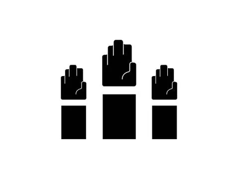 Democracy Icon Template with Three Hands Stock Illustration