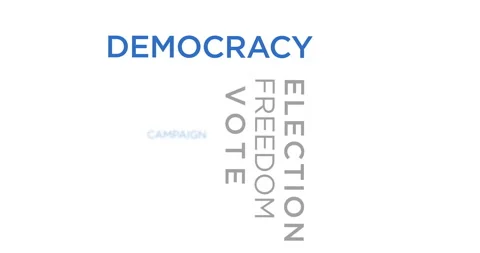 Democracy kinetic text abstract concept loop Stock Footage 270723039