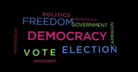 Democracy kinetic text abstract concept Stock Footage 270723856