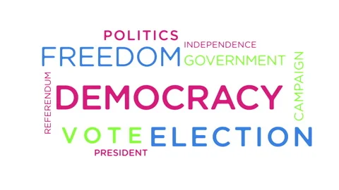 Democracy kinetic text abstract concept loop Stock Footage 270724525