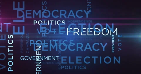 Democracy kinetic text abstract concept loop 動画素材 270725316