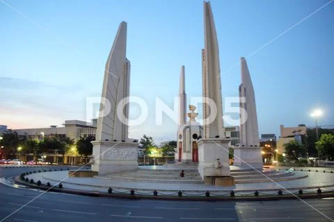 Democracy Monument in the morning. Stock Photos