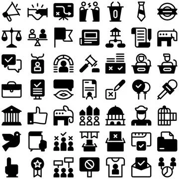 Democracy Politic Icon Set. Perfect for user interface, new application Stock Illustration