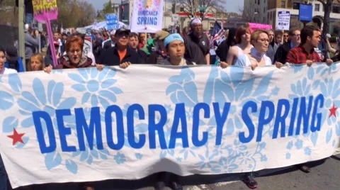 Democracy Spring rally and protest in Washington, D.C.  Stock Footage 62274349