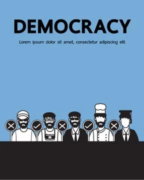 Democracy vector cartoon design. Stock Illustration