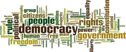 Democracy word cloud Stock Illustration