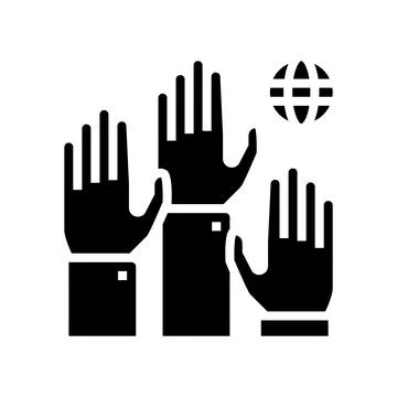 Democracy world glyph icon vector illustration Ilustración de archivo
