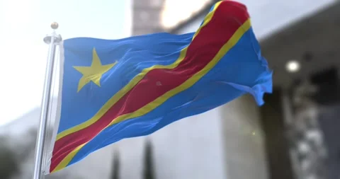 Democratic-congo-flag-waving-seamless-loop-4k-60fps Stock Footage 332286366