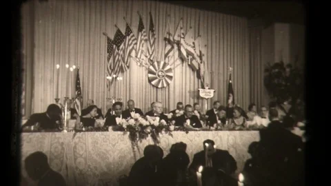 Democratic Dinner in Cincinnati, John F. Kennedy and Lyndon B Johnson, Ohio Duri Stock Footage 130163418