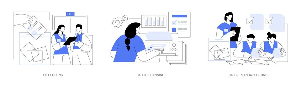 Democratic elections abstract concept vector illustrations. Stock Illustration