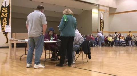 Democratic Iowa Caucus 2008 - Counting Votes Stock Footage 10605261