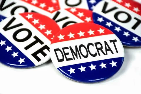 Democratic party election button Stock Photos