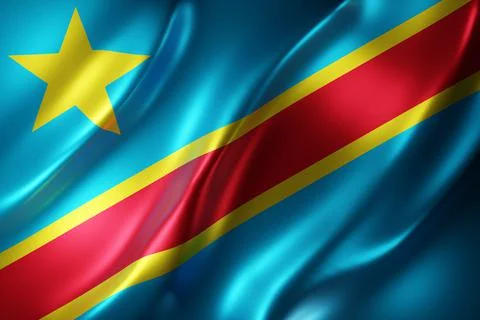 Democratic Republic of Congo 3d flag Stock Illustration
