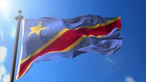 Democratic Republic of Congo animated flag pack in 3D and green screen Stock Footage 119933139