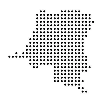 Democratic Republic of the Congo dotted vector map Illustrazione stock
