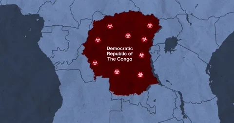 The democratic republic of the congo with the ebola outbreak Video stock 337428290
