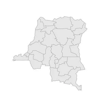 Democratic Republic of the Congo editable vector political map EPS Stock Illustration